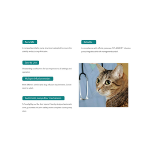 Pompe à perfusion vétérinaire Medcaptain SYS-6010 VET, écran tactile, équipement portable de perfusion IV pour animaux, pour clinique vétérinaire - Product Image 5