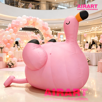 Ballon gonflable flamant rose de 2,5 m pour installation artistique en centre commercial, jouet gonflable flamant rose DIY pour idées de fête