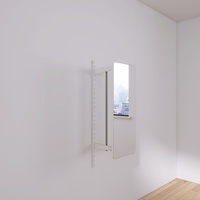 Miroir mural pleine longueur ultra-fin de 1,8 cm, HD, anti-explosion, pliable, coulissant silencieux, réglable, pour dressing
