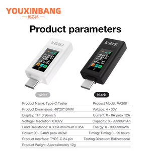 Typ-C Strom-und Spannungs überwachung 4-30V 0-8A Leistungs messer Tester Digital Detector Meter Electronic Kit KWS-1902L - Product Image 5