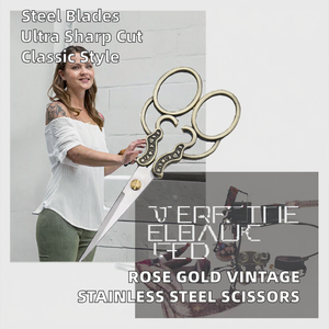 Stainless Steel Sharp Small Vintage Professional Hairdressing Rose Gold Embroidery Scissors - Product Image 2