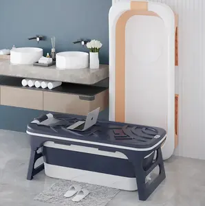 Fabrik Großhandel Kunststoff Badewanne Set mit Deckel Hot Selling tragbare Erwachsene Baby zusammen klappbare Badewanne
