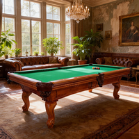 Table de billard américaine en bois massif à prix d'usine, style campagnard, personnalisable, avec tiroir et sculptures rustiques classiques