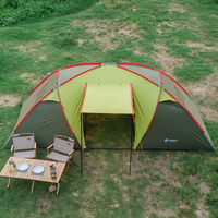 Tenda Camping Outdoor Ukuran Ekstra Besar untuk 12 Orang, Tenda Keluarga Model Terowongan dengan Kamar Tidur dan Ruang Tamu untuk Grup