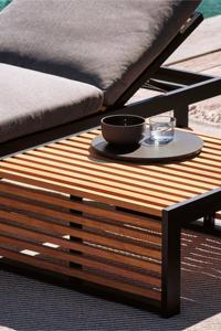 Chaise longue en teck, chaise longue de jardin, mobilier d'extérieur pour hôtel, chaise longue en aluminium - Product Image 4