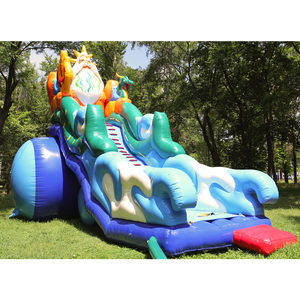 Gran Tobogán Inflable con Temática <span class=keywords><strong>de</strong></span> Neptuno, <span class=keywords><strong>el</strong></span> <span class=keywords><strong>Dios</strong></span> del Mar; un Trampolín Inflable con Tobogán con Temática <span class=keywords><strong>de</strong></span> Neptuno - Product Image 1