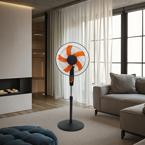 Ventilador Vertical Elegante para el Hogar de 16 Pulgadas, Viento Potente, Diseño Moderno, Construcción Metálica, Funciona con Batería, Altura Ajustable, Gran Potencia - Product Image 3