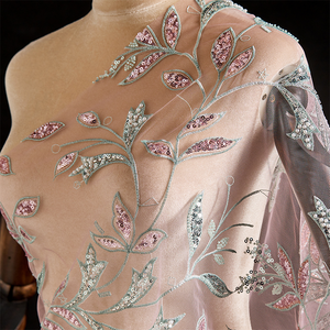 Shiny Sequins mô hình đơn giản đính cườm Ren Vải pha lê Rhinestone cho phong cách Châu Âu Ăn mặc - Product Image 1