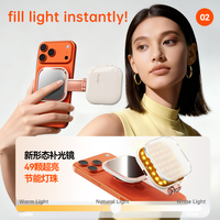 Luz Magnética para Selfies Compatible con Magsafe, Luz de Relleno LED 360, Espejo, Temperatura de Color Ajustable, 4W, Mini, Portátil, Plegable