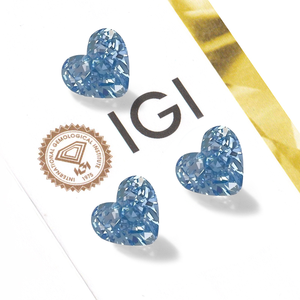เพชรรูปหัวใจสีน้ำเงินเข้มข้นพิเศษ น้ำหนัก 1.8 กะรัต 2 กะรัต 2.5 กะรัต รับรองโดย IGI - Product Image 1