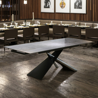 Table à manger rectangulaire extensible moderne et luxueuse sur mesure, pieds en métal, plateau en verre trempé, 4 chaises, hôtel, école, appartement