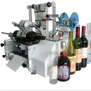 Máquina de rotulagem semiautomática de venda quente Máquina de rotulagem autoadesiva para garrafas de vinho garrafa redonda sem estampado