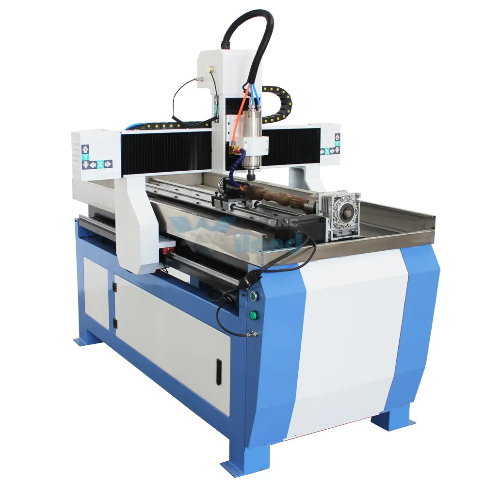 Small 4 Axis CNC Router 6012 3.2Kw Spindle 600*1200mm Size Mach3 USB Control 6090 For Wood Metal Stone Advertising Materials