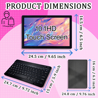 Tablet Bisnis 2-in-1 Baru 10.1 inci Octa Core MTK Android 12 1280x800 IPS 3GB RAM 64GB ROM WiFi 5G GSM USB-C dengan Keyboard