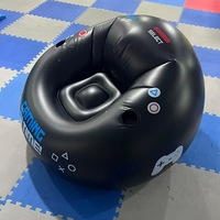 Fauteuil de jeu gonflable pour enfants avec porte-gobelet et poches latérales, style noir, pour fêtes et jeux