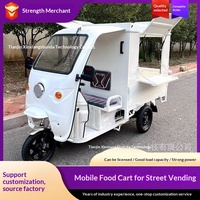Chariot de Restauration Mobile Teppanyaki, Chariot à Snacks, Chariot à Gâteaux et Barbecue, Petite Voiture de Restauration Portable, Moteur Brushless 60V 1000W