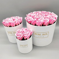 Boîte cylindrique en carton recyclé avec logo en feuille d'or gaufrée sur mesure, épaisseur 2 mm, pour l'emballage de fleurs pour la Saint-Valentin