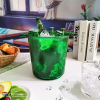 Seau à glace en polycarbonate plastique de grande taille pour l'extérieur, avec logo personnalisé, seau à champagne, seau à glace pour table, fabriqué en Chine pour les fêtes