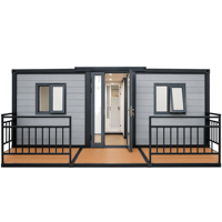 Maison conteneur extensible de luxe moderne de 20 pieds, ADU, mini-maison modulaire, suite d'hôtes portable pour jardin, villa préfabriquée