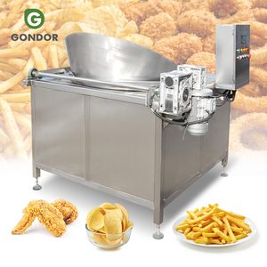 Friteuse automatique à agitation continu pour plantains, oignons, cacahuètes, chips et poulet frit, à gaz, pour cuisson en vrac - Product Image 1
