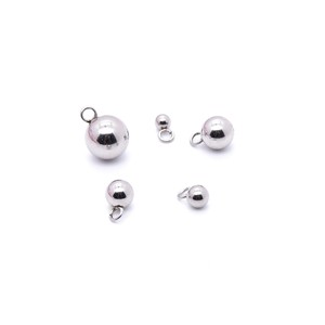 Stainless <b>Steel</b> <b>Ball</b> Beads 3mm 4mm 5mm 6mm 8mm For DIY Jewelry Making Supplies With Ring Attachment - Product Image 4