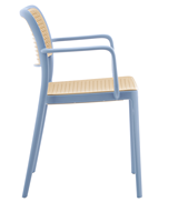 Fauteuil en plastique PP avec assise et dossier effet rotin, chaise d'appoint empilable pour extérieur, patio, café, restaurant