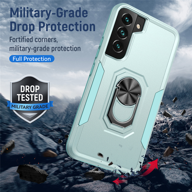 Luxury Heavy Duty Armor Phone case Anti Shock with Car Ring Kickstand Defend Case for samsung S24 Ultra