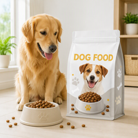 Emballage personnalisé réutilisable en plastique pour aliments pour animaux de compagnie 1kg 5kg 10kg, sachet Doypack en Mylar et feuille d'aluminium à huit soudures latérales pour croquettes pour chiens