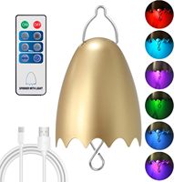 Motor para Molinillo de Viento Metálico con Control Remoto y Luces LED de 7 Colores, Alimentado por Energía Solar, Impermeable, Luz Nocturna Colgante 3D con Rotación Bidireccional