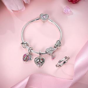 Seri Hari Ibu - Liontin Hati Cinta Keluarga Perak Sterling 925 Asli untuk Gelang Wanita Perhiasan Zirkon - Product Image 4