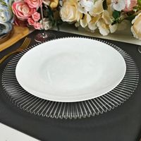 Assiettes de charge en plastique de 13 pouces en acrylique transparent rond pour décoration de table de mariage Assiettes de charge transparentes pour décoration de fête et d'événement