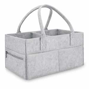 Nursery Basket-Baby Diaper Caddy Organizer for <b>Changing</b> Table-Portable Holder <b>Tote</b> <b>Bag</b>-Car Organizer with Removable Divider - Product Image 1