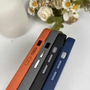 Nuova Custodia di Lusso in Pelle per <span class=keywords><strong>iPhone</strong></span> 15 14 13 12 <span class=keywords><strong>11</strong></span> Pro Max, <span class=keywords><strong>Cover</strong></span> Posteriore in Pelle PU con Cornice Metallica per Fotocamera - Product Image 2