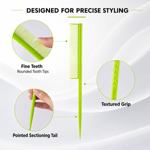 Peigne professionnel en ABS <span class=keywords><strong>à</strong></span> queue de rat, peigne <span class=keywords><strong>à</strong></span> dents fines pour sectionnement et coiffage, idéal pour salons de <span class=keywords><strong>coiffure</strong></span> et vente en gros - Product Image 3