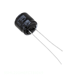 Manufacturer Channel 220 uF Through Hole 35ML220MEFCT810X9 CAP ALUM 220UF 20% 35V RADIAL TH Capacitor - Product Image 1