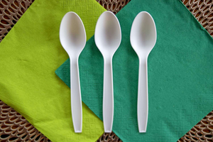 Ensemble de couverts compostables écologiques en PLA, couteau, fourchette et cuillère jetables pour restaurant, fête, camping et utilisation à emporter - Product Image 6