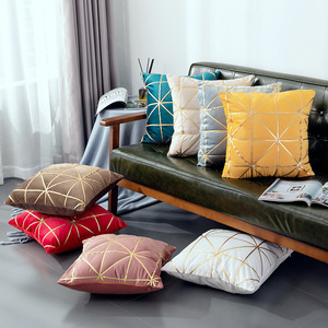 Fundas <span class=keywords><strong>de</strong></span> almohada <span class=keywords><strong>de</strong></span> terciopelo suave para el hogar, cubiertas <span class=keywords><strong>de</strong></span> cojín lumbar <span class=keywords><strong>de</strong></span> estilo europeo con costuras <span class=keywords><strong>de</strong></span> PU doradas, novedad <span class=keywords><strong>de</strong></span> <span class=keywords><strong>2022</strong></span> - Product Image 4