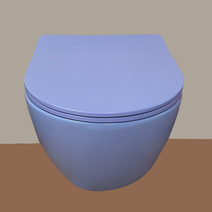 WC <span class=keywords><strong>suspendu</strong></span> bleu mat profilé 49 cm, gain de place, avec réservoir encastré, pour salle de bain, Sublime, à chasse arrière, ensemble WC - Product Image 3