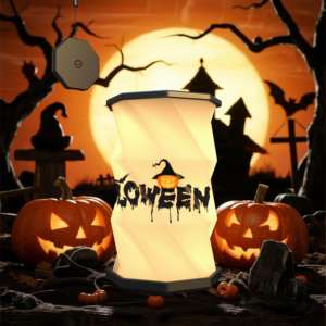 Mini <span class=keywords><strong>lampe</strong></span> à papier rotative pliante contrôle tactile veilleuse pliante bracelet aimant de réfrigérateur Halloween Club fête cadeau promotionnel - Product Image 6