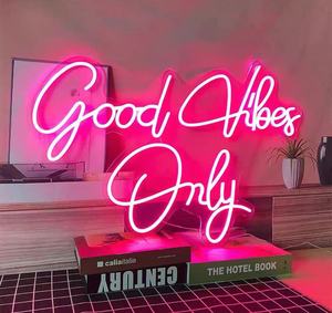 Buone vibrazioni Neon LED Flex Logo lettere personalizzate camera da letto muro nome della parete uomo mani Cave cina all'ingrosso pubblicità luci edifici - Product Image 4