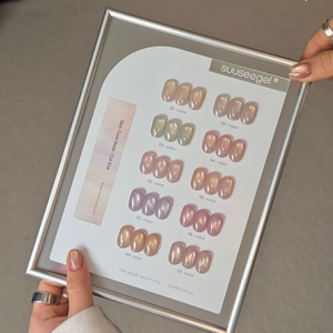 Ensemble de vernis à ongles gel <span class=keywords><strong>effet</strong></span> œil de chat Moon Light Suuseegel, transparent, rose nude, pailleté - Product Image 1