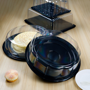Sıcak satış 8 inç temizle şeffaf PET peynir doğum günü gıda kek kutusu özel yuvarlak Tiramisu ambalaj kapaklı - Product Image 3