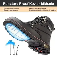 Fabricant professionnel Bottes de travail anti-crevaison à bout en acier Semelle en caoutchouc Chaussures de sécurité respirantes antidérapantes