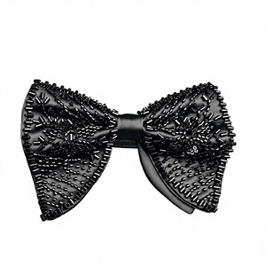 Corbata de Moño de Seda Bordada a Mano con Mariposa, Correa Ajustable, Elegante, Negra, Regalo de Boda, Ecológica - Product Image 1