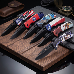 Juego de Navajas Plegables Impresas en 3D con Diseño de Águila y Bandera de Estados Unidos, Hoja Negra, Rompecristales, Abrebotellas, EDC - Product Image 5