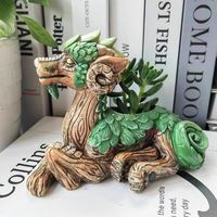 Produits populaires 2024 nouveauté résine dragon en forme de fleur vase jardin ornement pots sculptures décoratives maison