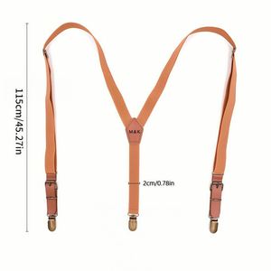 Tirantes de Cuero para Padrinos de Boda, Tirantes Rústicos para Boda con Clips y Botones, Tirantes Ajustables en Forma de Y - Product Image 5