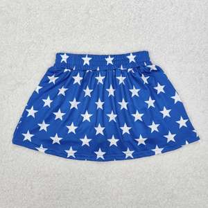 4th of July Kids Boutique Clothing Girls Patriotic Flag Printed <b>Elastic</b> Waist Girls Short <b>Skirt</b> - Product Image 2