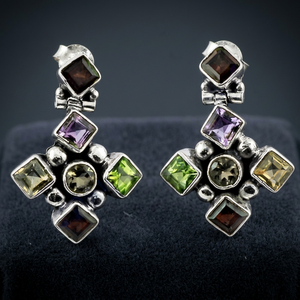 Pendientes Colgantes Geométricos de Lujo para Mujer Art Palace, Piedra Natural, Plata de Ley 925, Joyería para Boda y Aniversario - Product Image 3