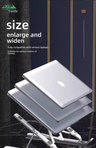 Support pour ordinateur portable pliable en métal Wayon, hauteur réglable avec coussin en silicone pour bureau à domicile, design ergonomique - Product Image 5